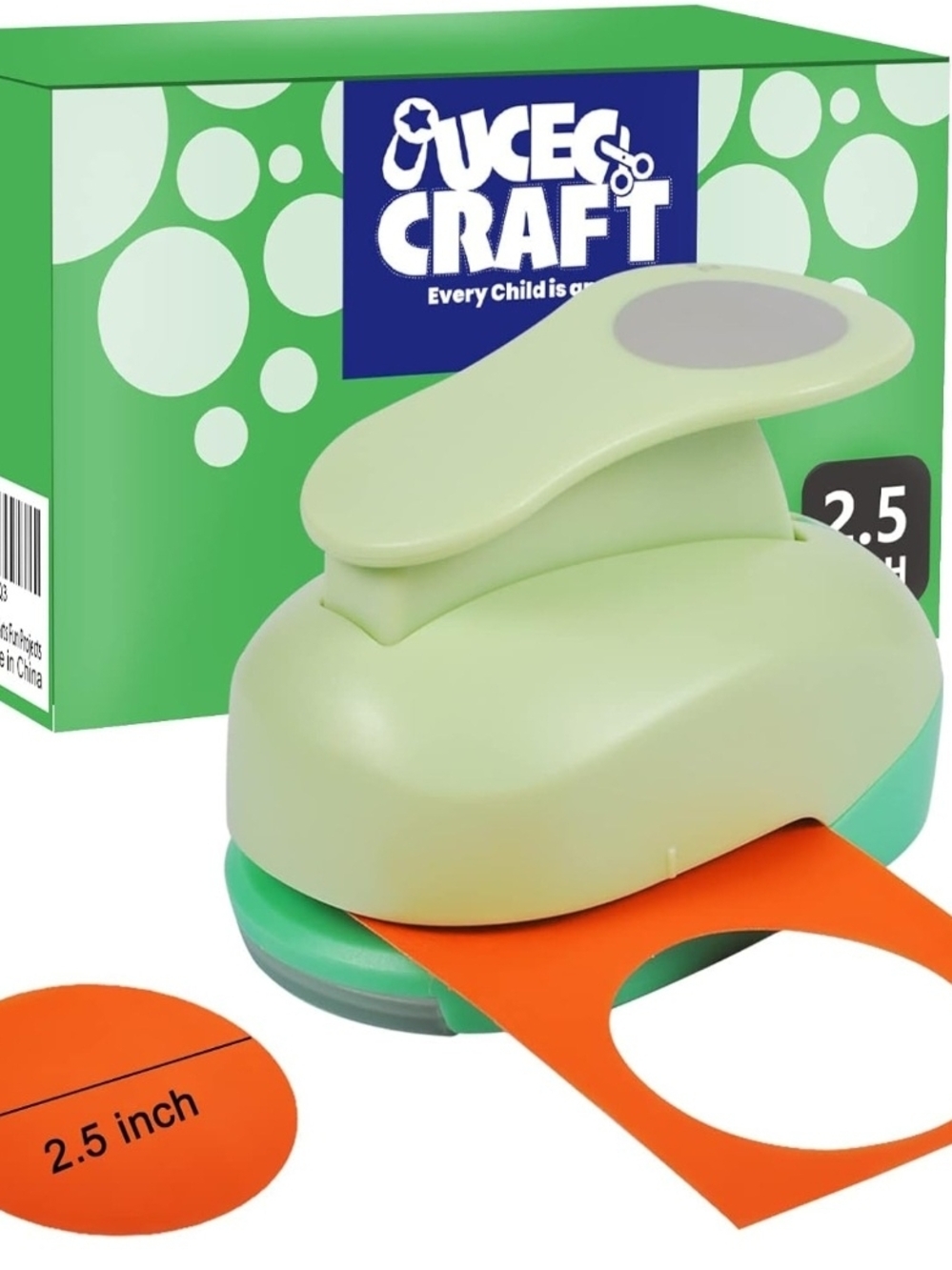 2.5" Kids Circle Paper Punch - Light Green
